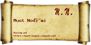 Must Noémi névjegykártya